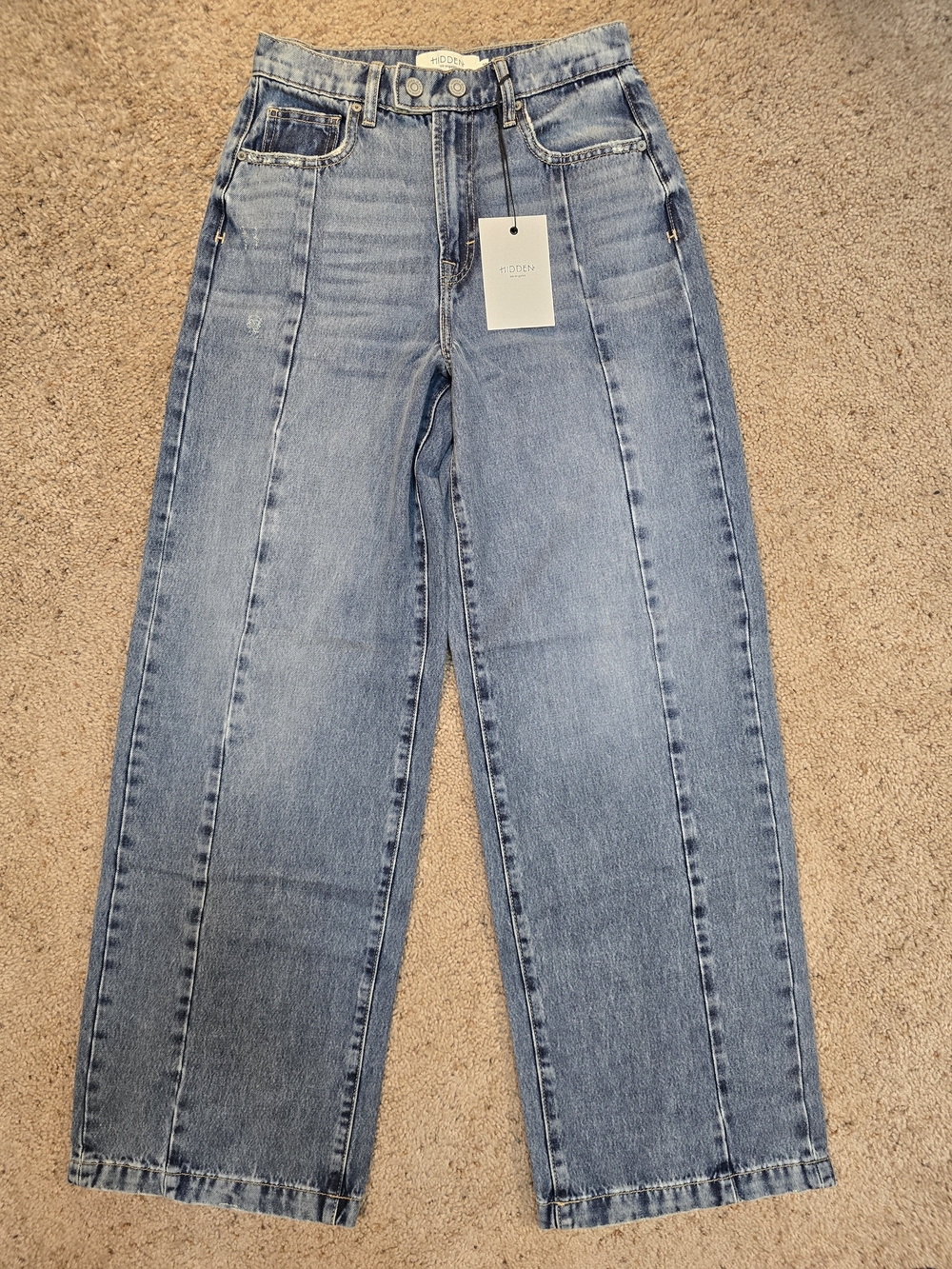 🔥 NWT Hidden Jeans Nori Wide Leg Front Seam Denim - Size 25 🔥